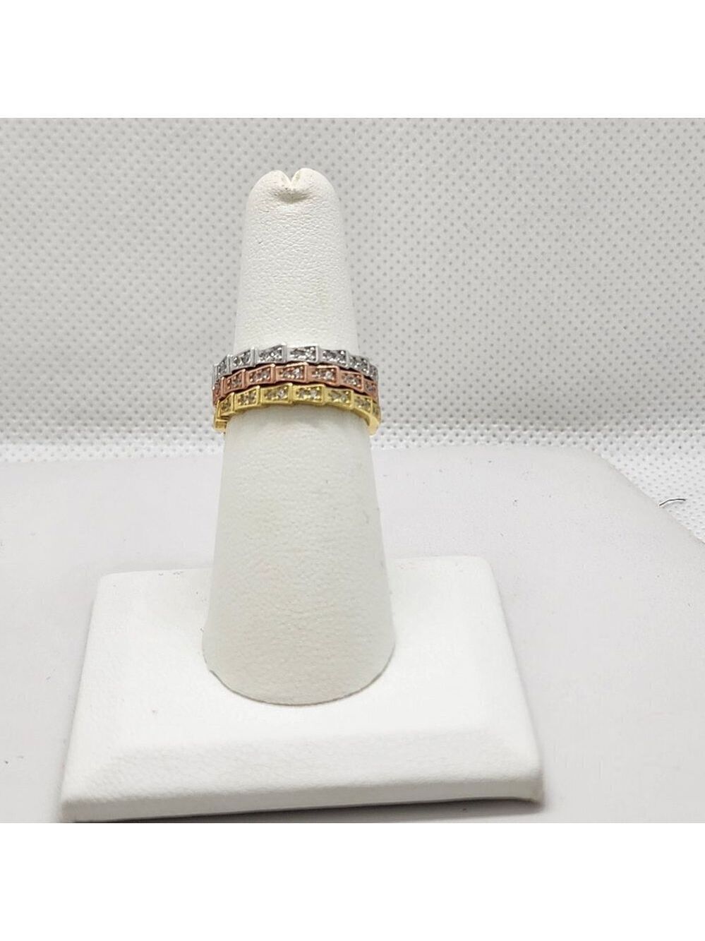 Brand New Sterling Silver 925 3 pcs Tri Color Ring